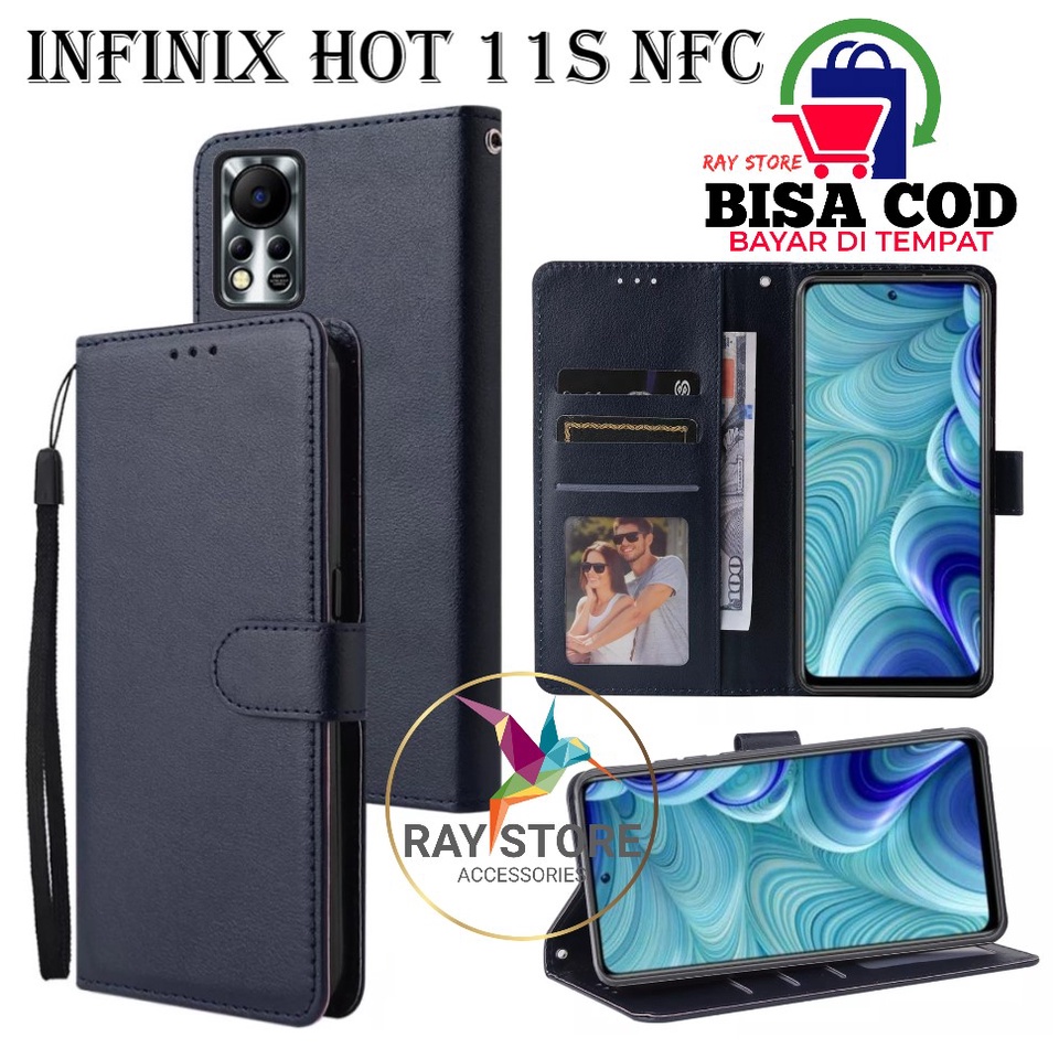 INFINIX HOT 11S NFC FLIP LEATHER CASE PREMIUM-FLIP WALLET CASE UNTUK INFINIX HOT 11S NFC CASING FLIP