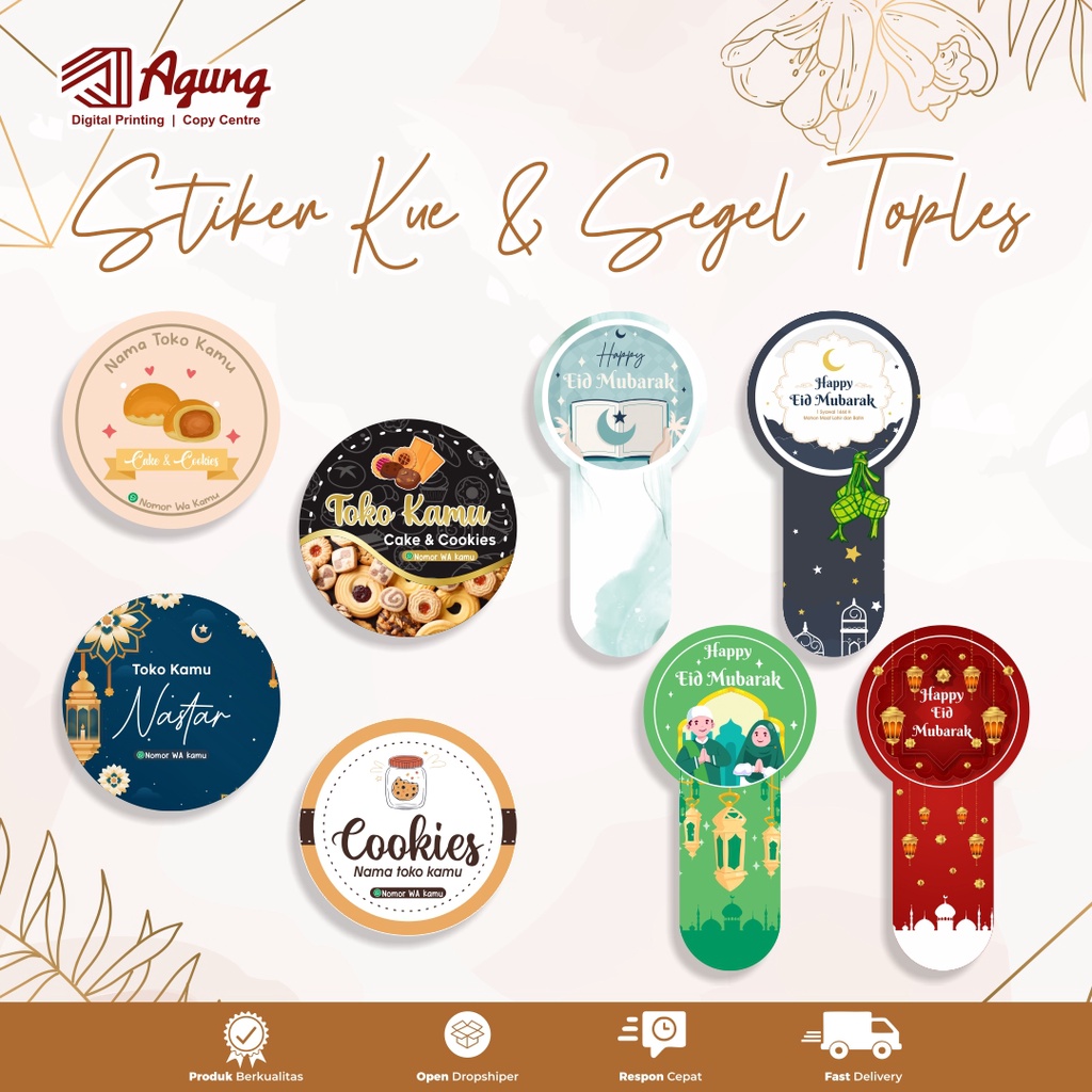 

Sticker Toples kue kering lebaran Label toples kue / label kue /stiker toples / idul fitri / EID MUBARAK