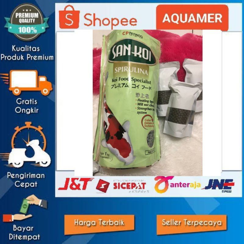 Sankoi san koi spirulina makanan ikan koi small Repack 100 gr