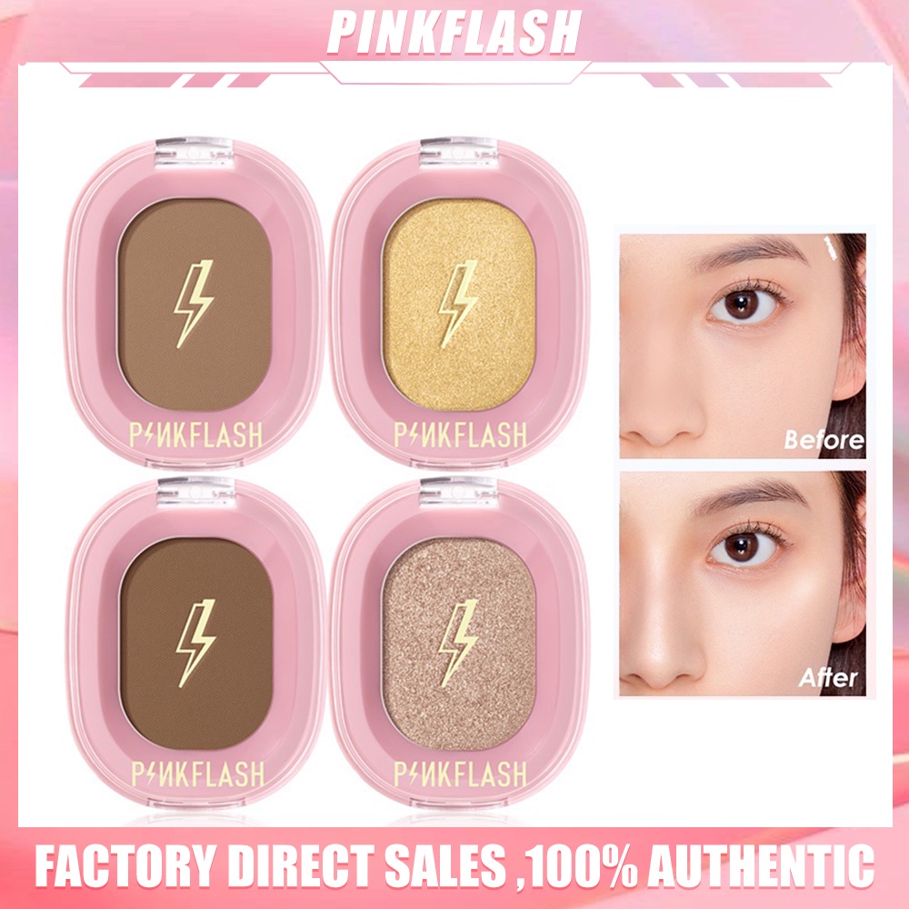 PINKFLASH OhMyShow Highlighter Blush On Contour Shimmer Soft Smooth - 4 Colors Eyeshadow Contour