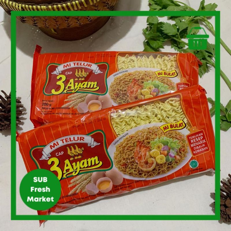 

MI TELUR CAP 3 AYAM 200 Gram