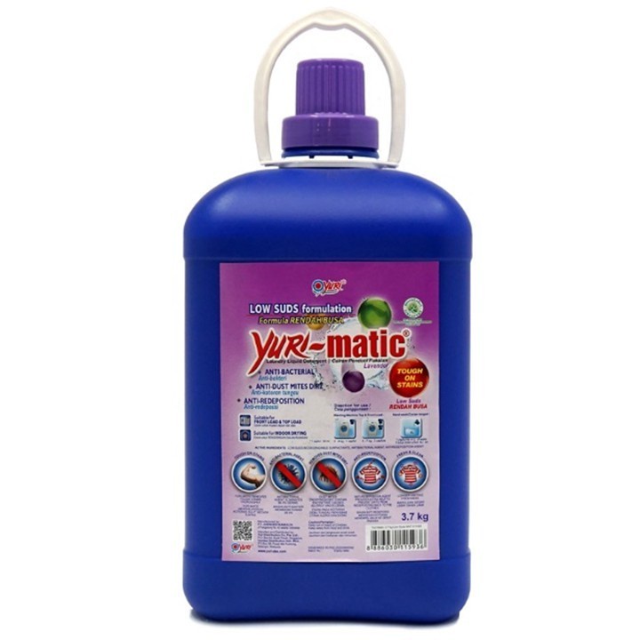 YURI MATIC LOW SUDS 3.7L - LAVENDER - YURI MATIC JERIGEN RENDAH BUSA