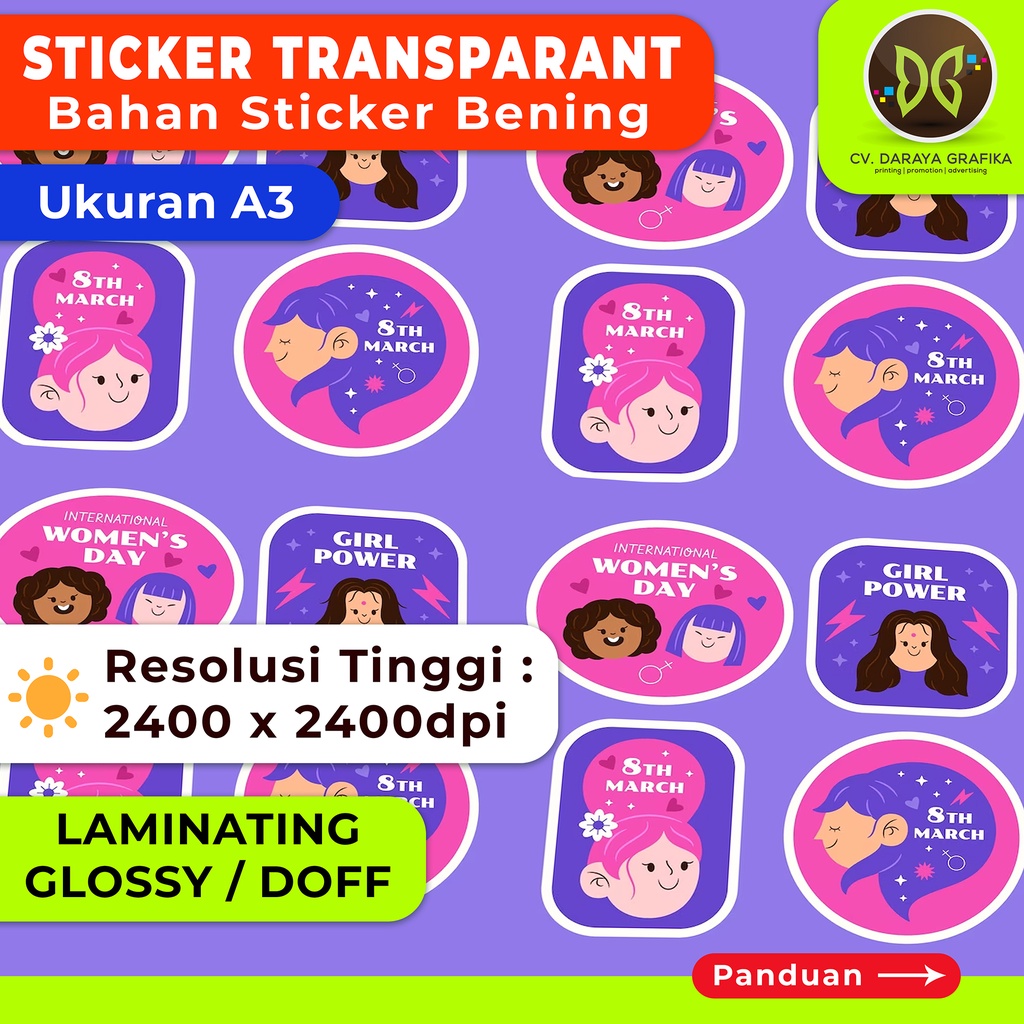 

Cetak Stiker Label Transparant A3+ CUT / Cetak Label Kemasan UMKM