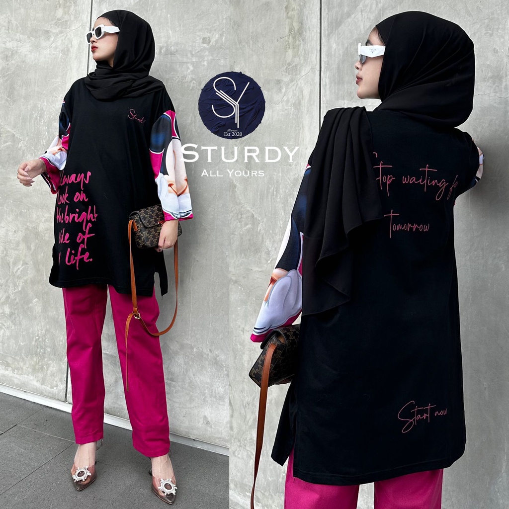 Setelan Wanita Mickey set Sturdy 2 in 1 Lengan 7/8 cotton combed24s Mix Printing