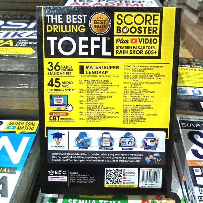 BUKU THE BEST DRILLING TOEFL SCOORE BOOSTER LEVEL ETS BY EMC