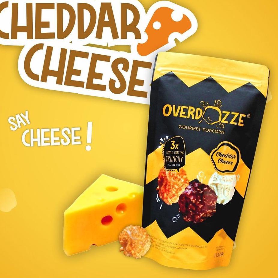 

✫ Overdozze Popcorn Cheddar Cheese Gourmet Snack Cemilan Keju Manis 115gram ♩