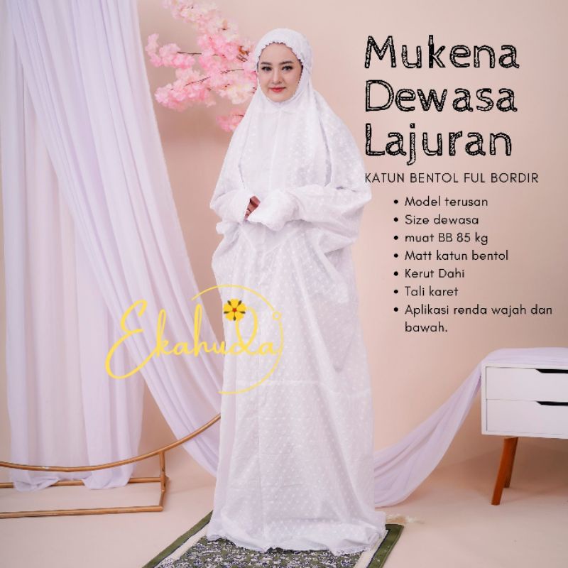 Mukena Bordir Langsungan Terusan Dewasa Full Bordiran