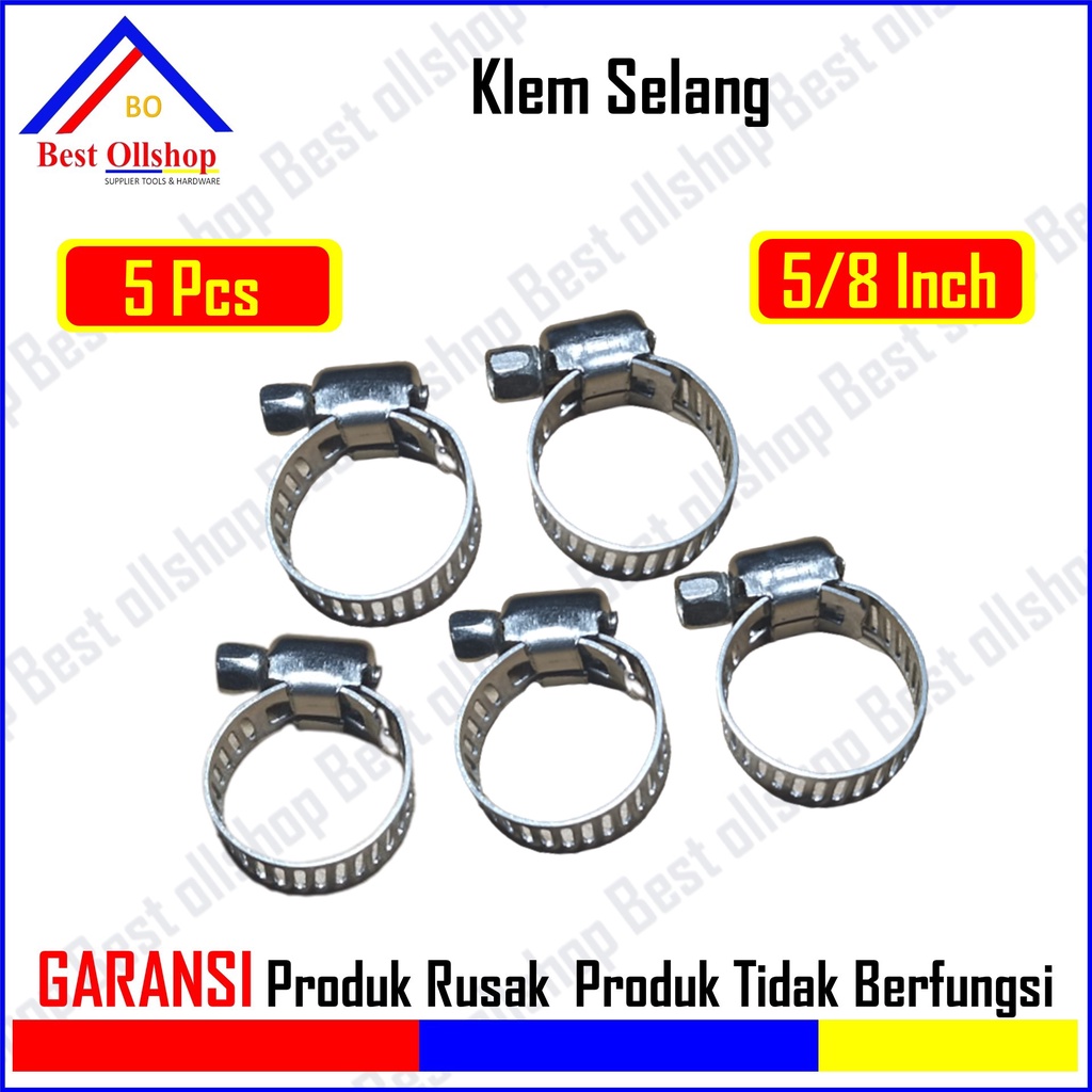 Klem Selang Air LPG / Klem Selang Air Hose Ring Konektor Penjepit Kran Clamp Stainless Murah