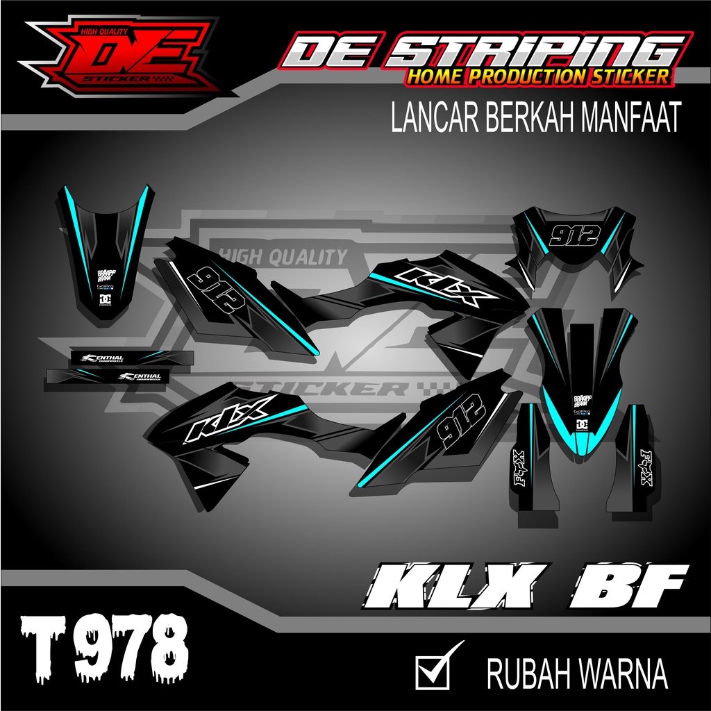 Striping Stiker Klx Bf Stiker Motor Klx Bf se extreme T978
