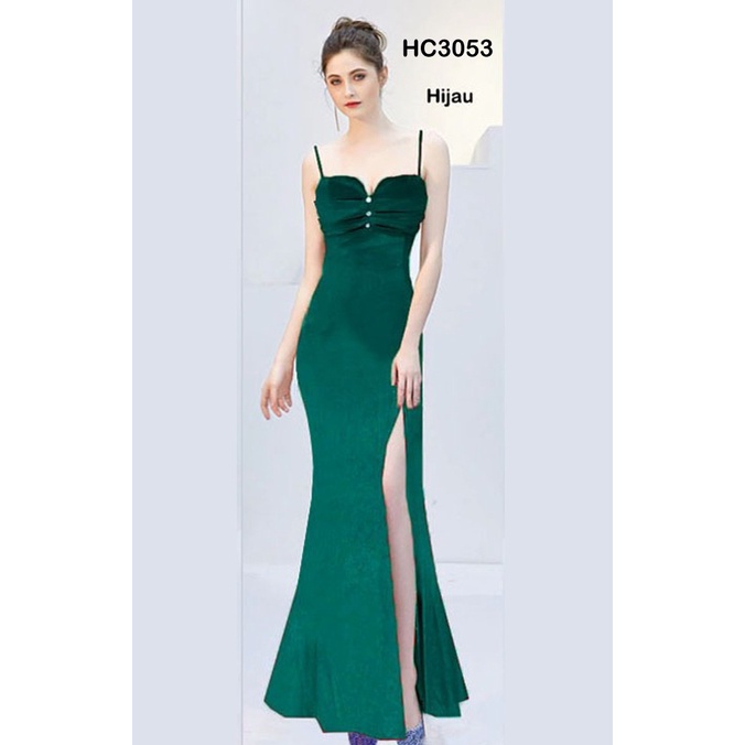 HC3053 Longdress Bludru Stretch Belah Depan + Kancing / Gaun Panjang Seksi / Longdress Sexy / Long Dress Polos / Longdress Pesta / Dress Panjang / Long Dress Beludru / Longdress Bludru / Longdres Velvet