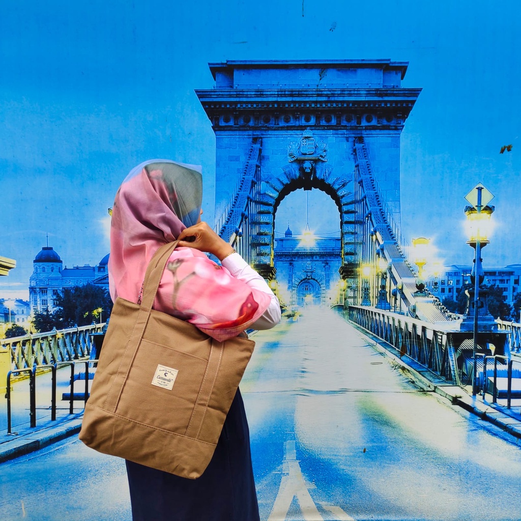 ToteBag Resleting Wanita bahan kanvas Sueding Polos dan Canvas motif aesthetic model Korea style  bisa custom sablon untuk tas seminar kuliah tas belanja gift souvenir dll