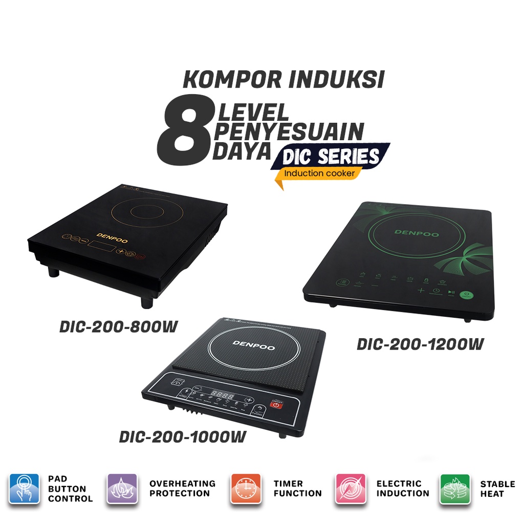 Kompor Listrik Induction Cooker Ceramic Plate DIC 200-1000 Terbaru dan Super Hemat Listrik