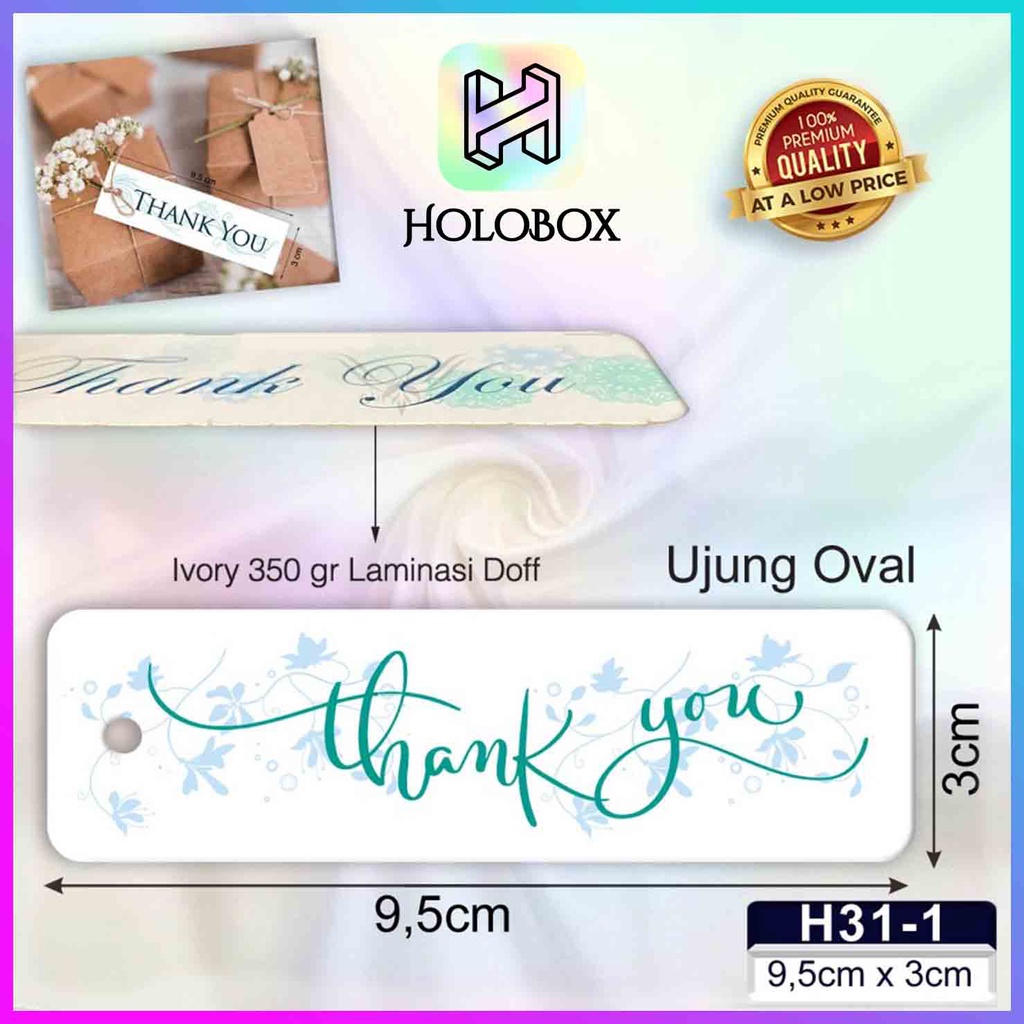 

Hang Tag - Tag Murah - Hang Tag Motif Thank You 3x9.5 | H31