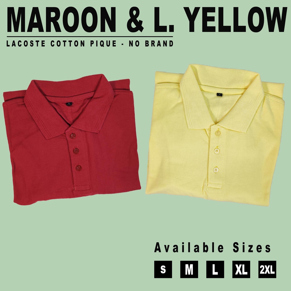 BUBI KAOS KERAH SHIRT MAROON &amp; LIGHT YELLOW COTTON PIQUE | M-XXL | WANGKI COD KERAH TEBAL ADEM MENYERAP KERINGAT