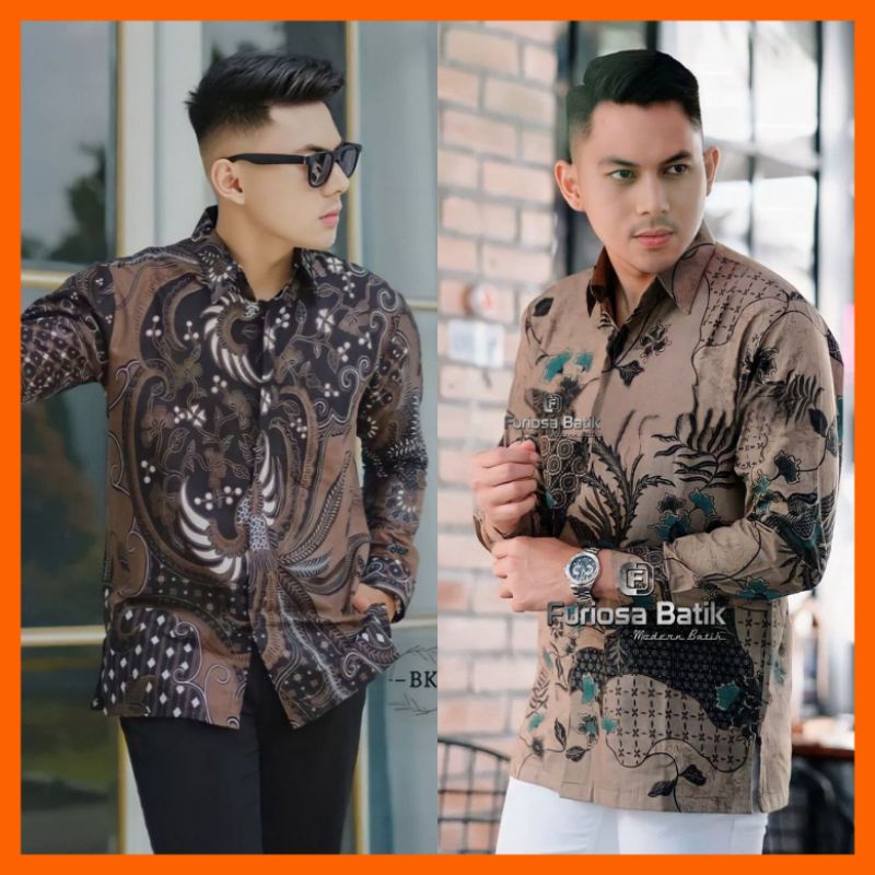 Kemeja Batik Pria Lengan Panjang Seragam Kerja Kantoran Batik Distro Batik Premium M L XL XXL