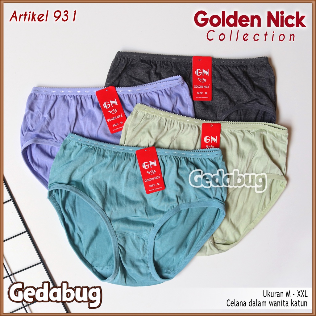 6 Pcs - CD Wanita Golden Nick 931 Cutting Midi | Celana dalam wanita dewasa Bassic Cantik | Gedabug