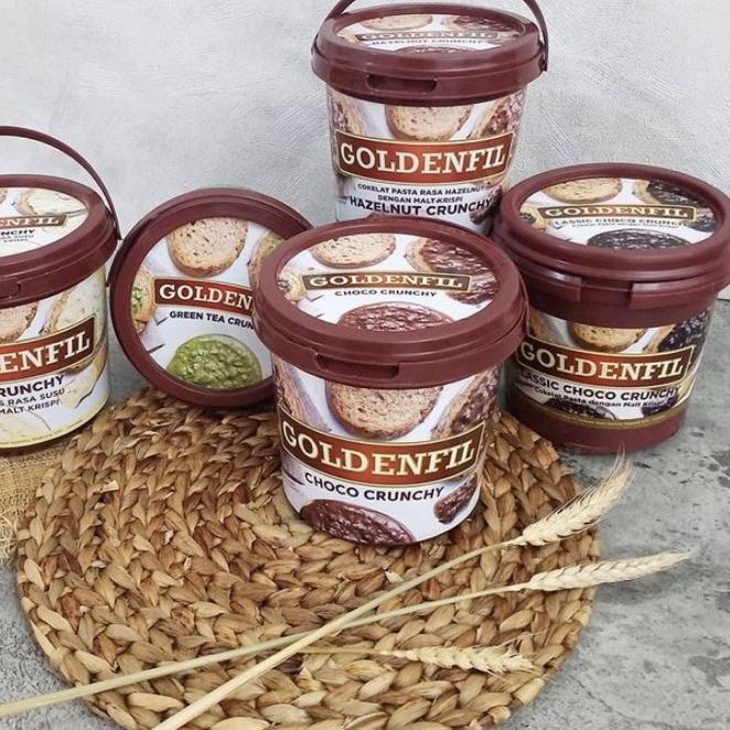 

☎ Goldenfil 1KG choco crunchy, greentea, tiramisu crunchy, hazelnut crunchy, milk crunchy, blueberry ֍