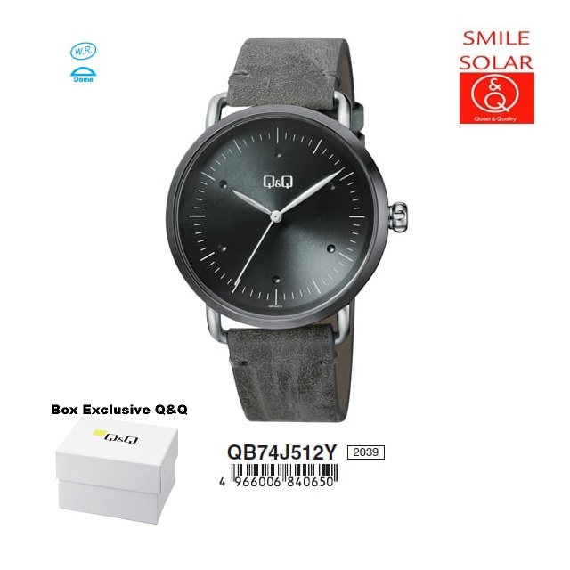 Jam Tangan Pria Classic Casual Kulit Leather Analog Original Q&amp;Q QnQ QQ QB74 QB74J Series