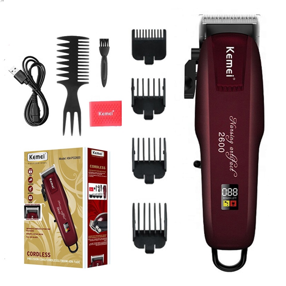 Mesin Cukur Rambut Kemei KM PG 2600 Rechargeable Alat Potong Rambut 100% Original