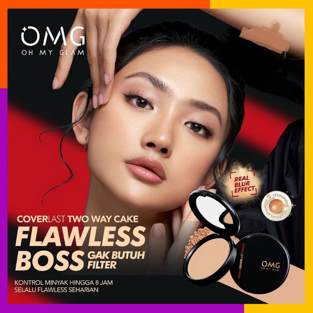 OMG Oh My Glam Coverlast Two Way Cake 12 g - Bedak Padat Kontrol Minyak Hingga 8 Jam | BPOM