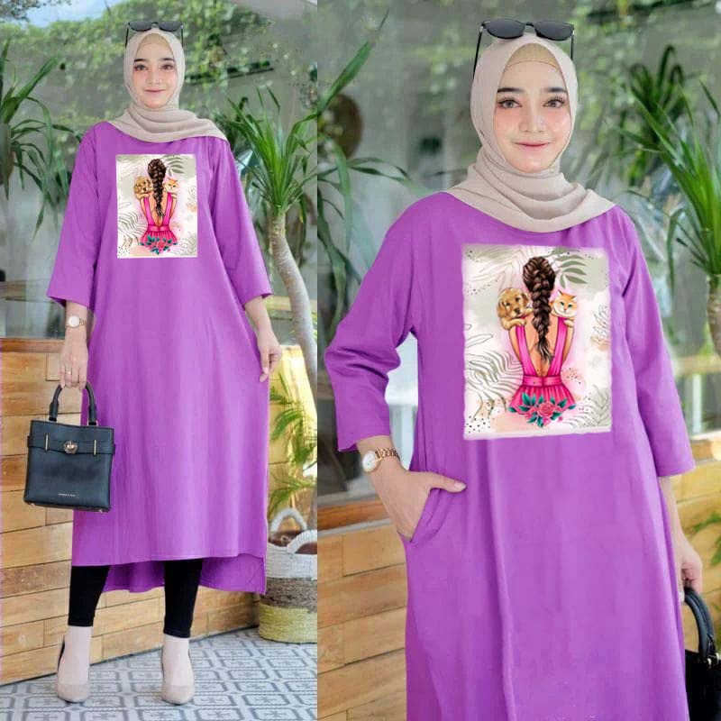 LONG TUNIK HIJAB COLABORATION TUNIK WANITA TERBARU 15