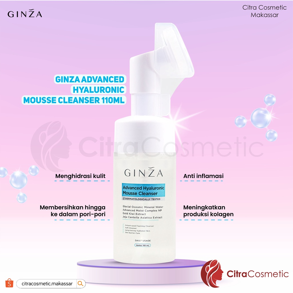 Ginza Mousse Cleanser 110ml Series | Advanced Hyaluronic | Acne Care | Brightening | PHA Gentle Exfoliating