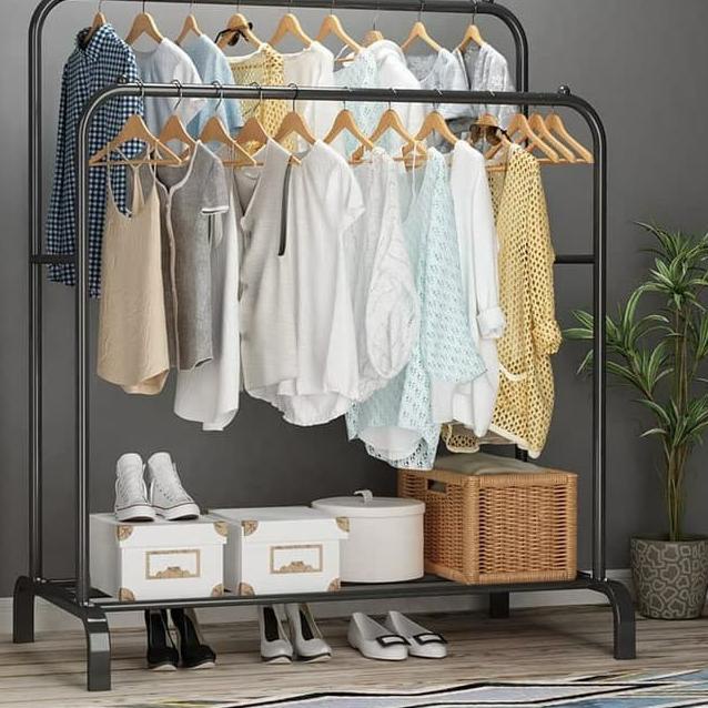 ❈ Greenland Rak Gantungan Baju Rak Standing DOUBLE Clothes Hanger Rak Pakaian Jemuran Baju HSH101 ✾
