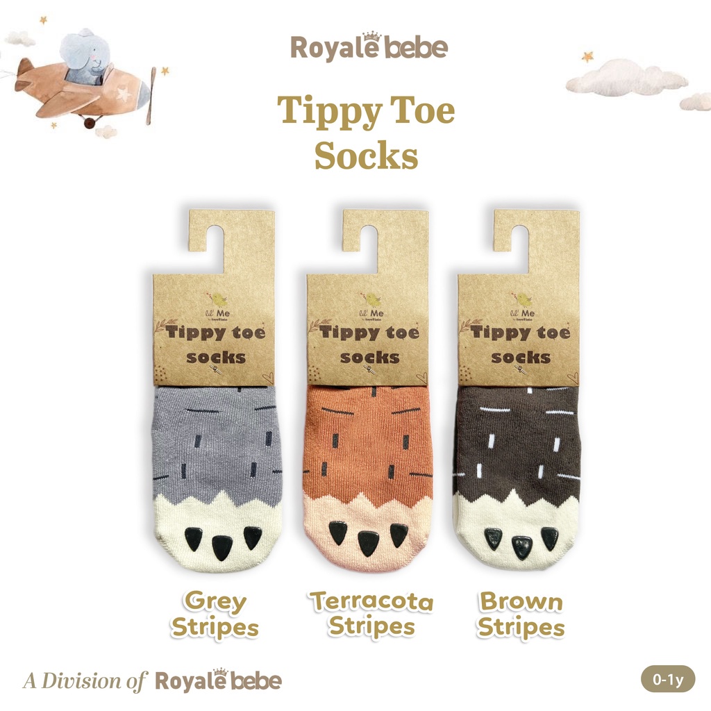 ROYALE BEBE TIPPY TOE SOCK KAOS KAKI BAYI KAOS KAKI ANAK MOTIF LUCU HANGAT 0 - 12 BULAN