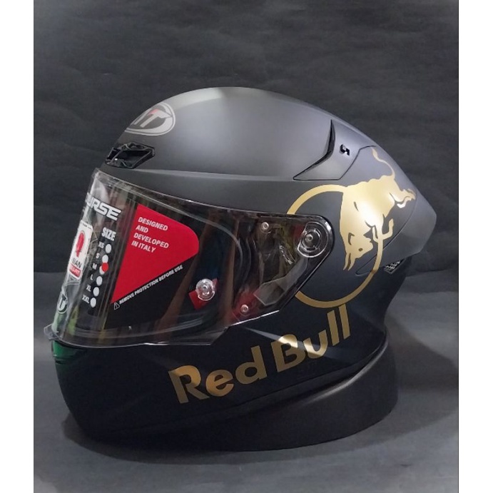 HELM KYT TTC POLOS HITAM DOF | KYT TT COURSE RED BULL | FULL FACE