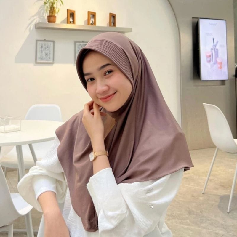 (TERLARIS) Bergo Hamidah Pet Jersey / Hijab instan jersey / Bergo hamidah