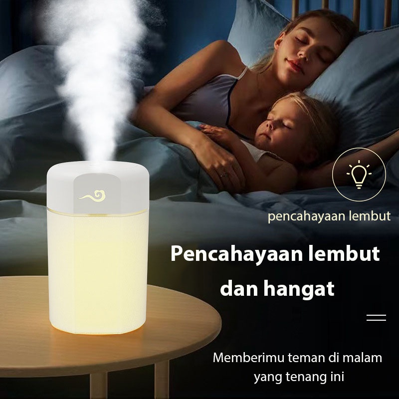 Halluna Humidifer Diffuser Aromatherapy Pelembab Ruangan LED Light Warna Semprotan Halus Rechargeable USB 250ML