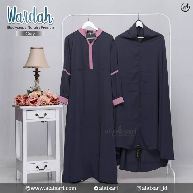 Set Gamis Wardah by Al Atsari - Gamis Set Wardah Al Atsari - Gamis Set Al Atsari - Set Gamis Al Atsa