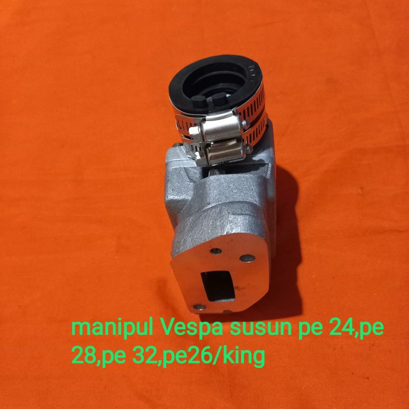 INTAKE MANIPOL VESPA SUSUN 3 KARBU PE , MANIFOLD MANIPOL INSULATOR INTEK INTAKE