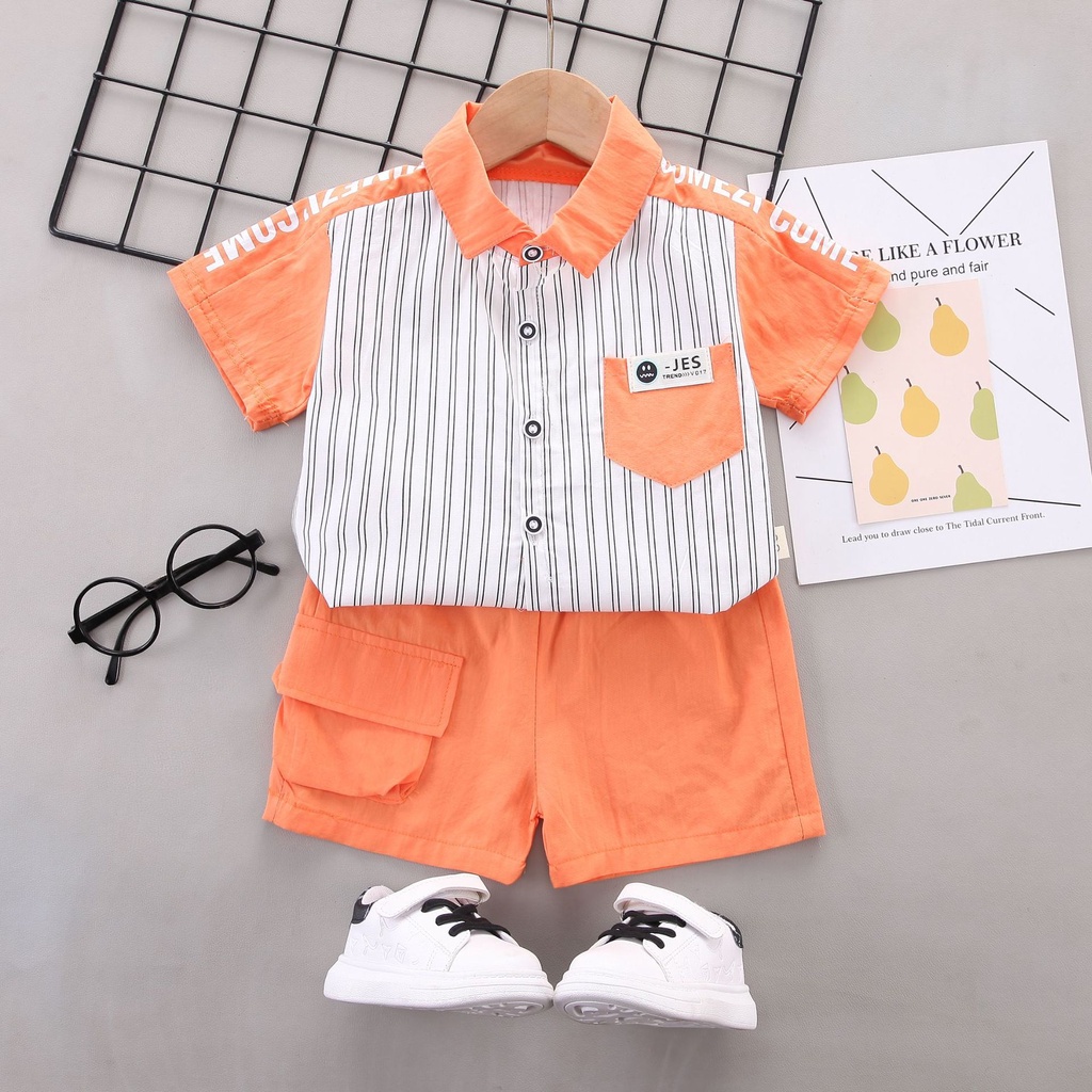 LittleAaron SET SALUR JES EBV Setelan Bayi Laki-laki Lengan Pendek Baju Anak Laki Laki