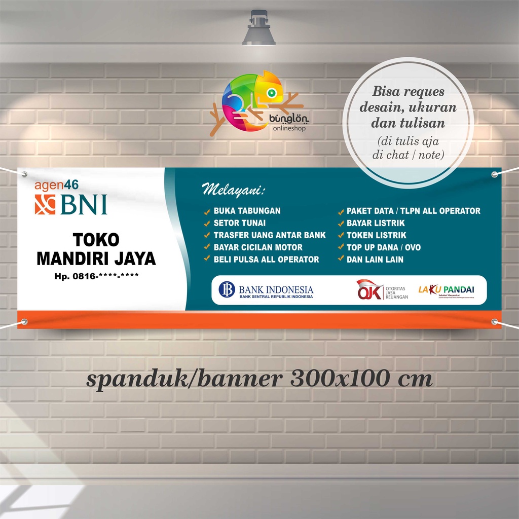 Spanduk, Banner Agen BNI 46 Ukuran Besar