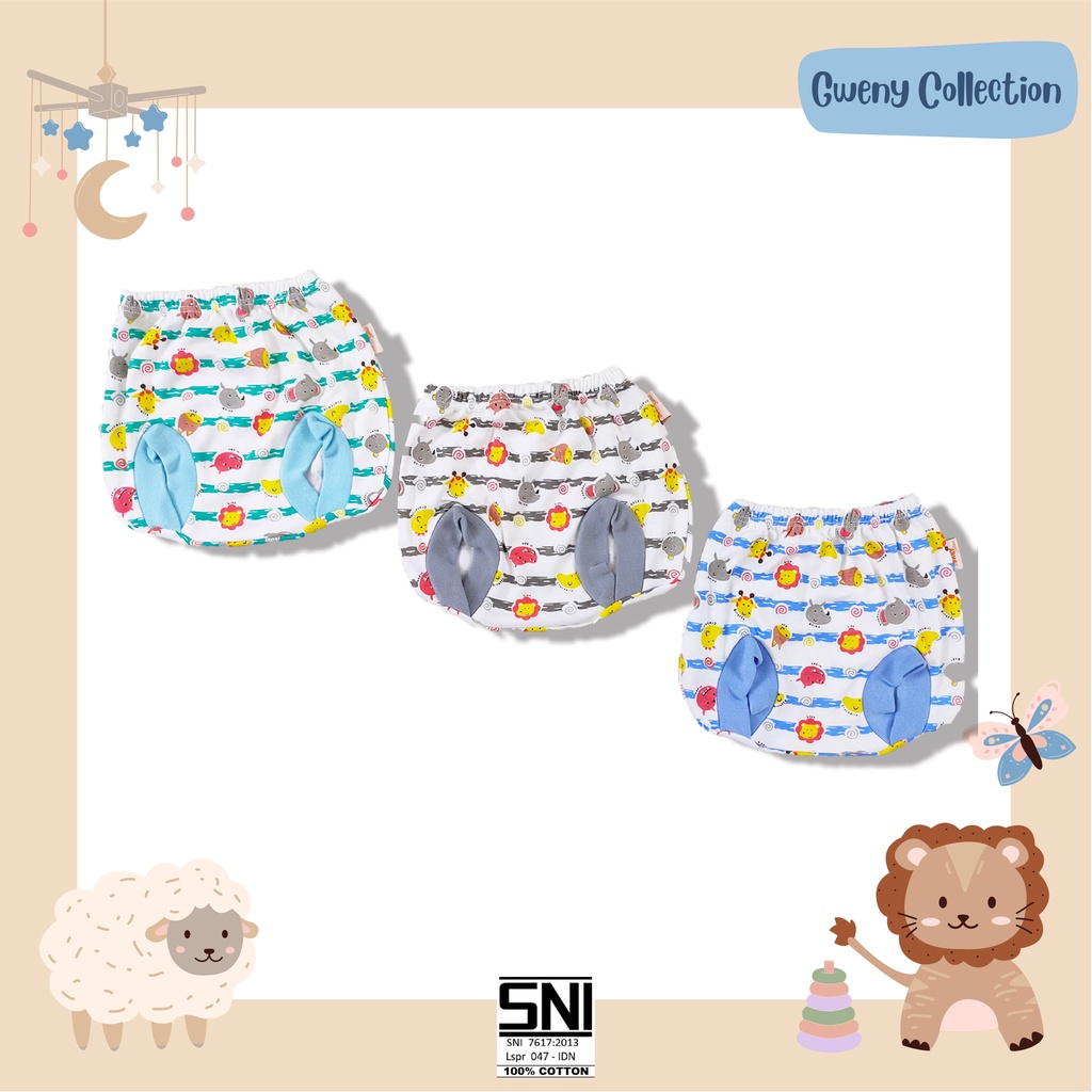 Celana Kacamata Bayi / Celana Kacamata Anak Motif Garis Baby Glow