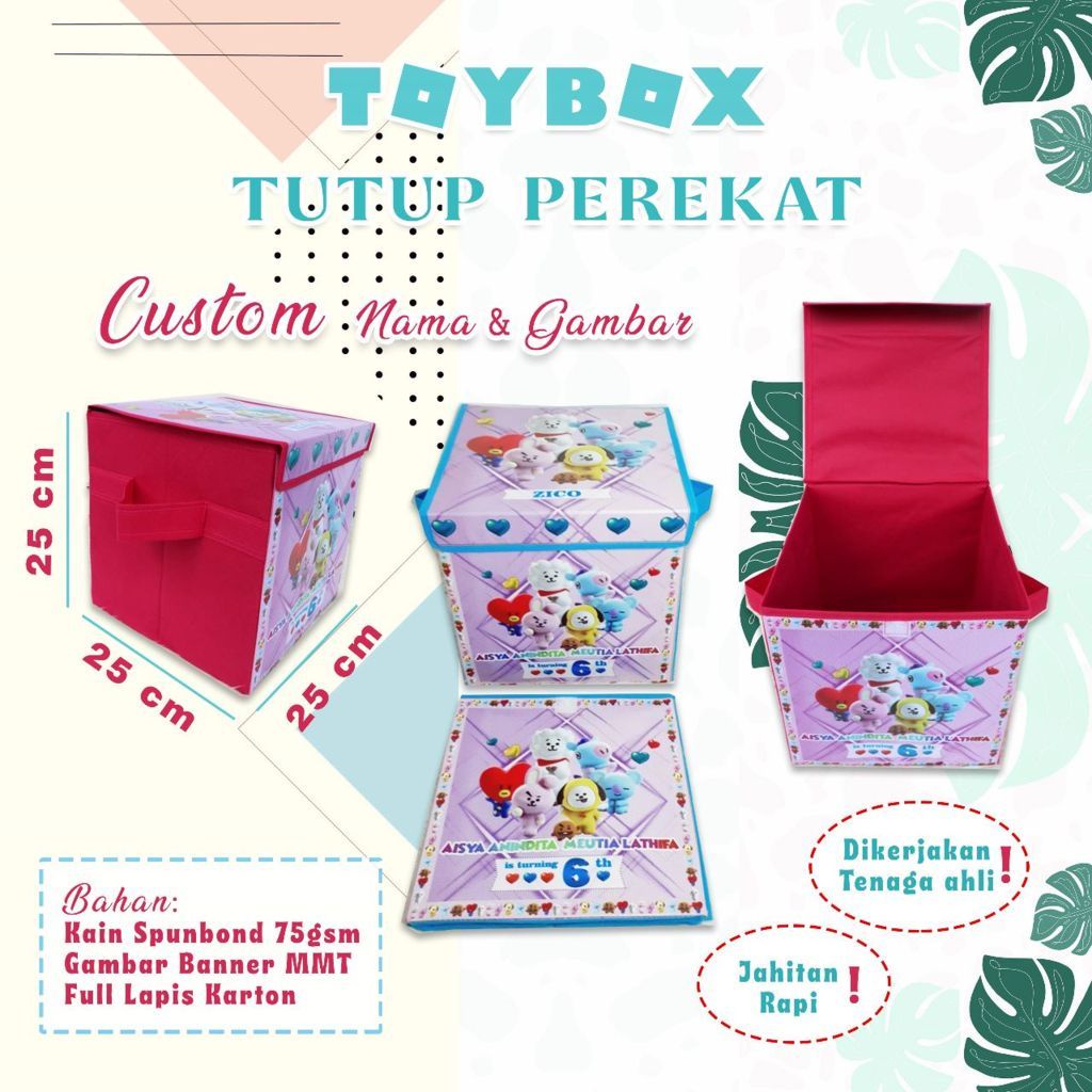 

Souvenir Birthday Toy Box Ultah Custom Tema BTS/BT21