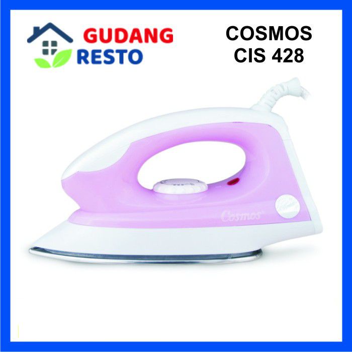( COD ) Cosmos CIS 428 Setrika Kering / Dry Iron STAINLESS STEEL SOLEPLATE Gosokan / CIS428 ORIGINAL / Garansi Resmi CIS-428