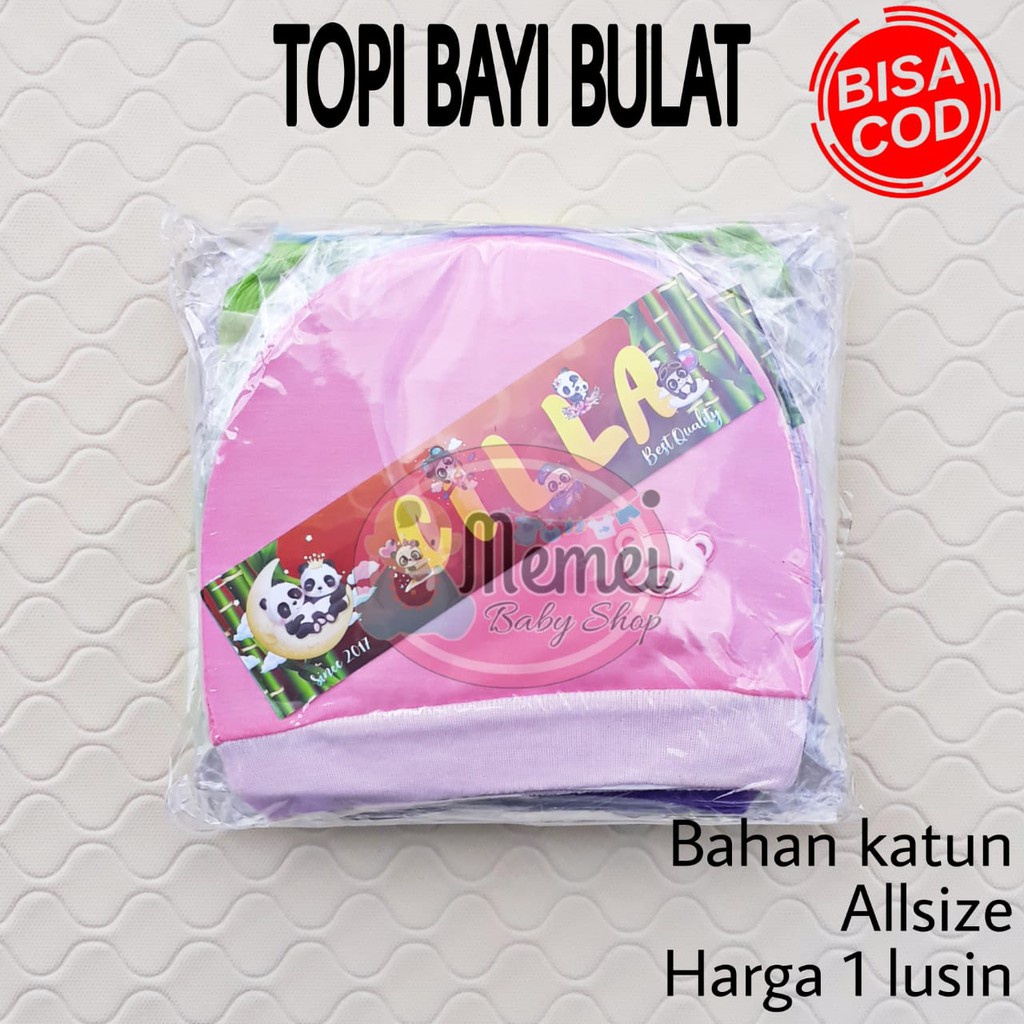 1 LUSIN (12 pcs) Topi bayi BULAT harga grosir TERMURAH