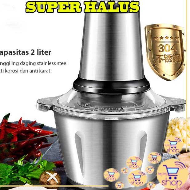 ❋ [ORIGINAL] BLENDER DAGING STAINLESS 2L / CHOPPER BLENDER DAGING PENGGILING / MEAT BLENDER ELEKTRIK