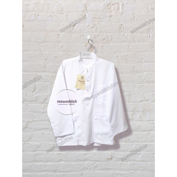 Baju koko anak putih polos / baju takwa anak warna putih / koko Al-Khidmah Junior / takwo manaqib an