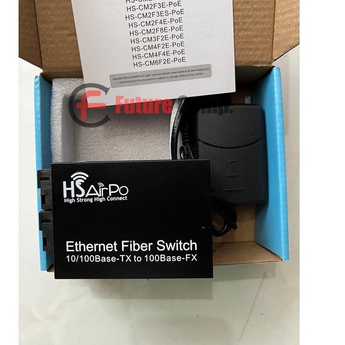 ♪ HSAIRPO CM2F1E WITH POE SUPPORT MEDIA CONVERTER 2 FIBER 1 ETHERNET ♠