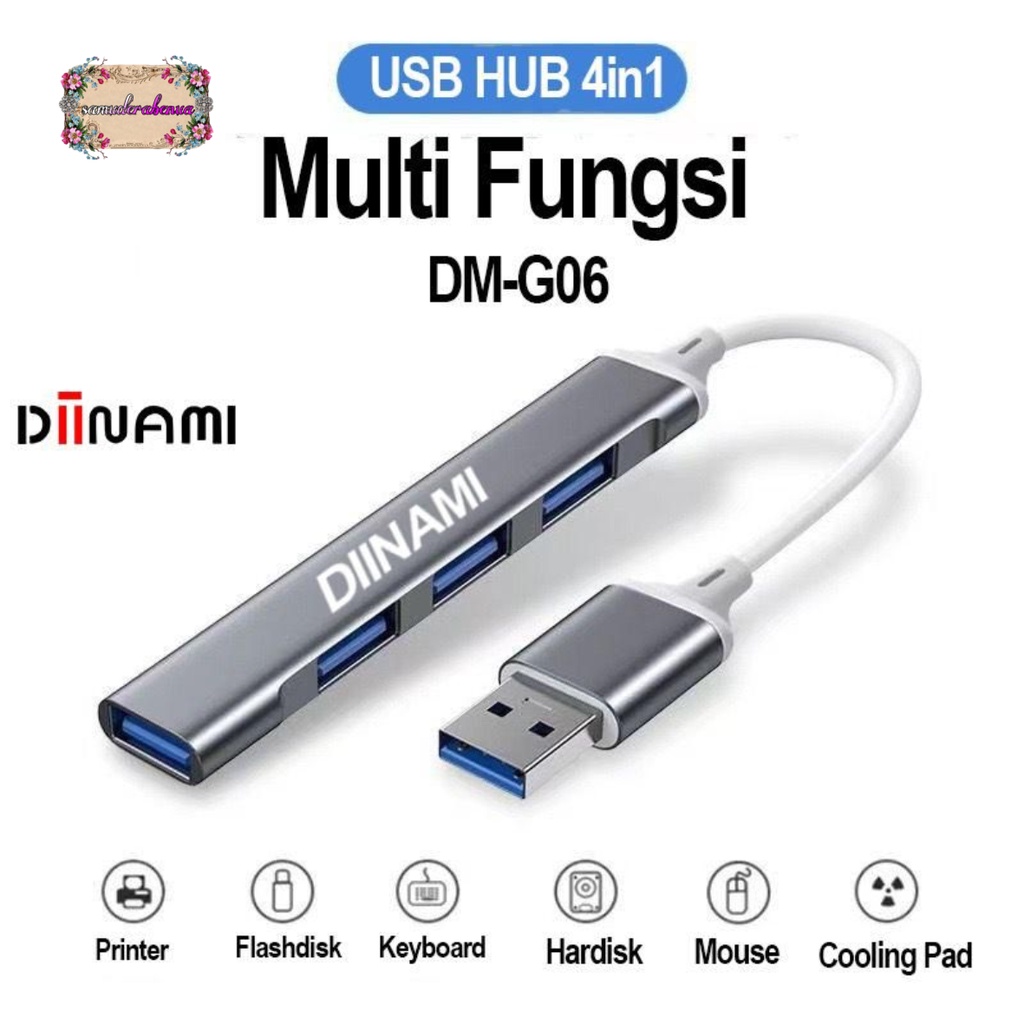 DIINAMI DM- G06 USB Hub 4 Ports USB 3.0 High Speed 5GBPS Original - Garansi Resmi 1 Tahun SB4882