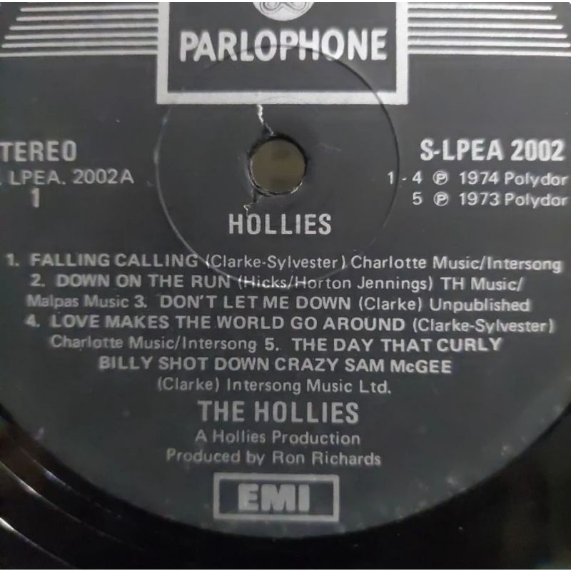 Vinyl Piringan Hitam 12 inch The Hollies