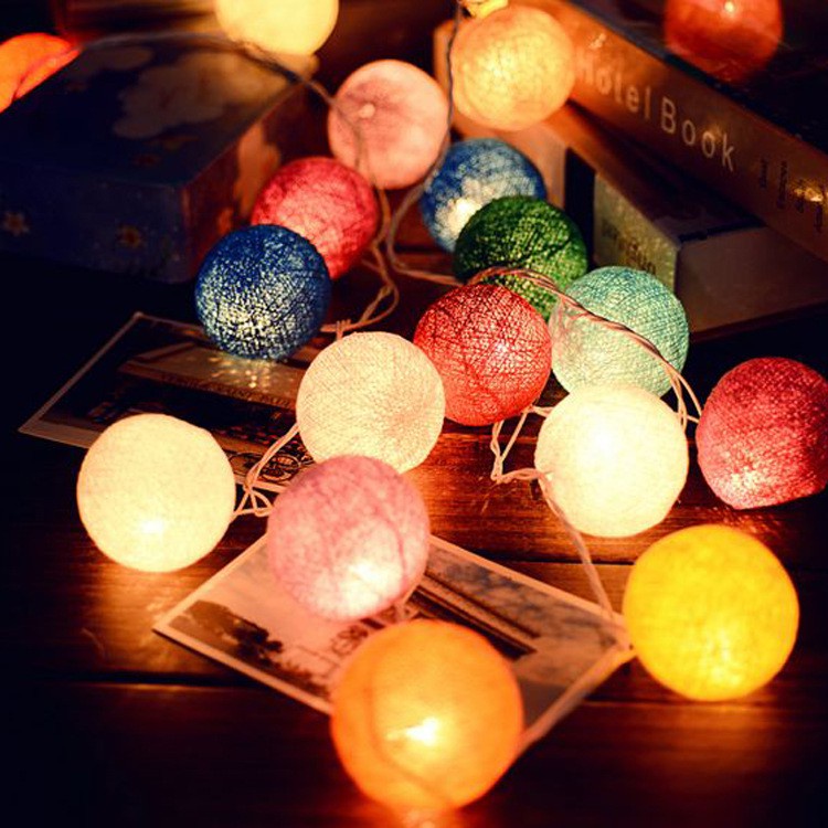 FYGALERY Lampu Bola Cotton Ball Light Lampion Benang Gantung Tumblr Light Murah