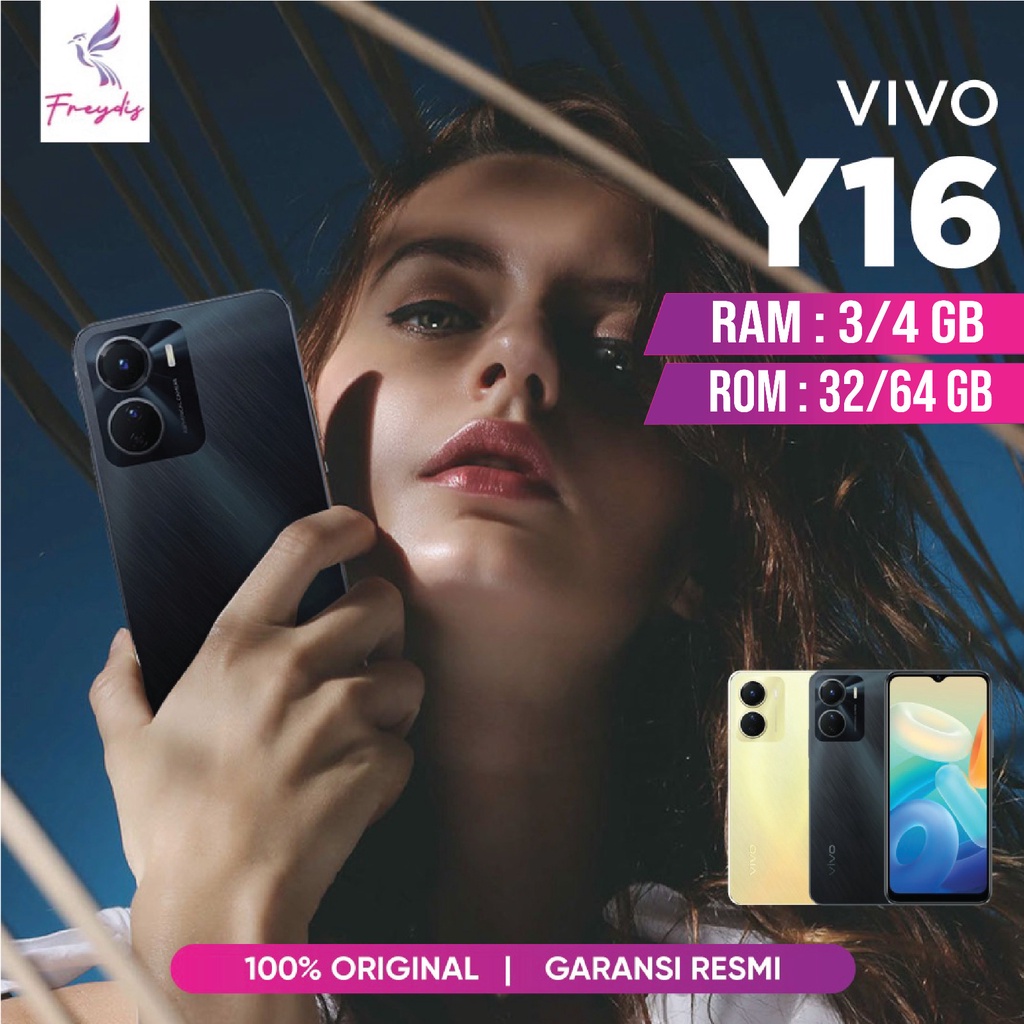 VIVO Y16 3/32 3/64 4/32 4/64 4/128 RAM 3 4 ROM 32 64 GB 3GB 4GB 32GB 64GB HP Smartphone Android