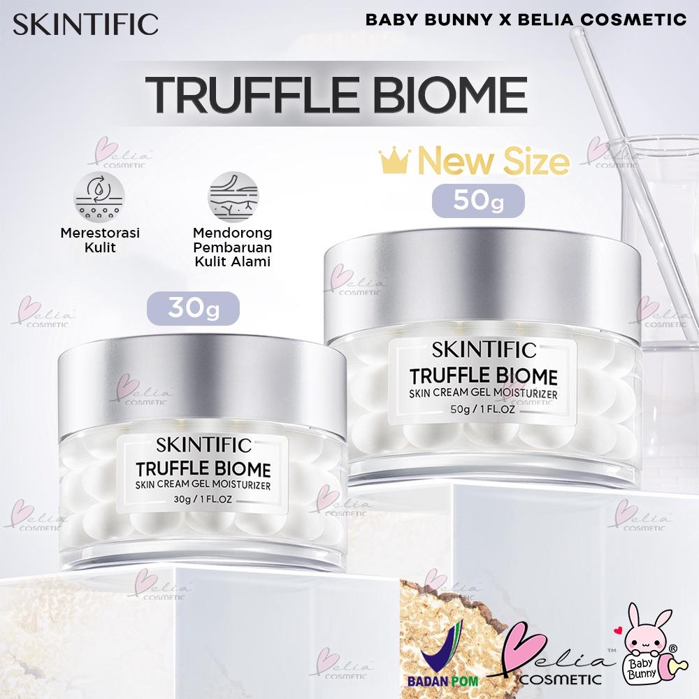 ❤ BELIA ❤ SKINTIFIC Truffle Biome Skin Reborn Cream Gel Moisturizer with 5X Ceramide Repair Skin for Redness / Dryness / Irritation skin 30g | 50g | BPOM