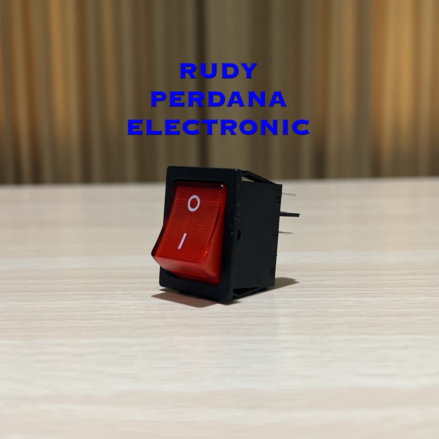 SWITCH ROCKER SAKLAR ON OFF 4 PIN KOTAK ZN 15A 250V 20A 125V LED MERAH KUNING HIJAU - 31MM x 25MM 31x25 MM