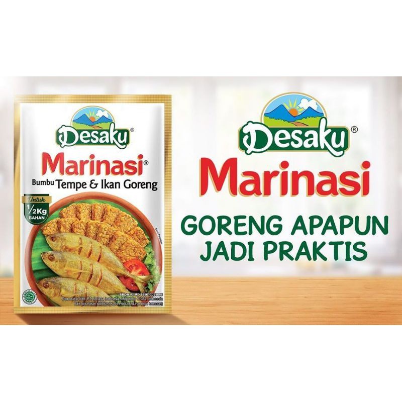 

Bumbu Instan Desaku Marinasi Tempe & Ikan Goreng 15 Gram / Sachet