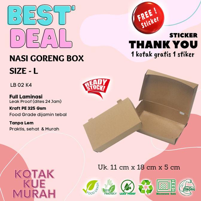 

Kemasan Lunch Box Eco Paper Sz L Laminated Kotak Kraft